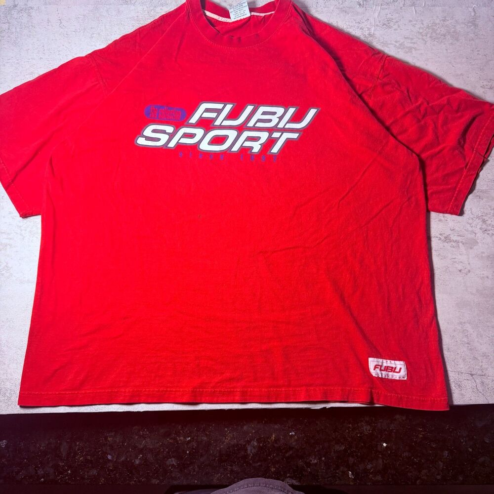 Y2K FUBU Sport Tee Mens XXL Red The Collection Graphic